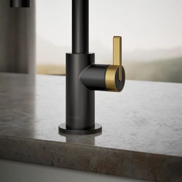 KOHLER® Components® Brushed Moderne Brass/Matte Black Beverage Faucet-3