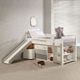 Donco Kids White Twin Low Loft Bed with Slide-0