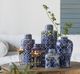 A & B Home Valora Blue/White Small Cylinder Jar-2