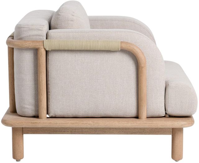 Classic Home Dawson Butterscotch Fabric/Wooden Outdoor Accent Chair-3