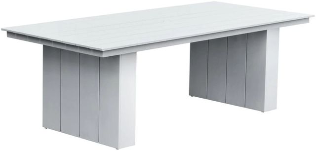 Intercon Nash Buff Aluminum Trestle Outdoor Dining Table-0