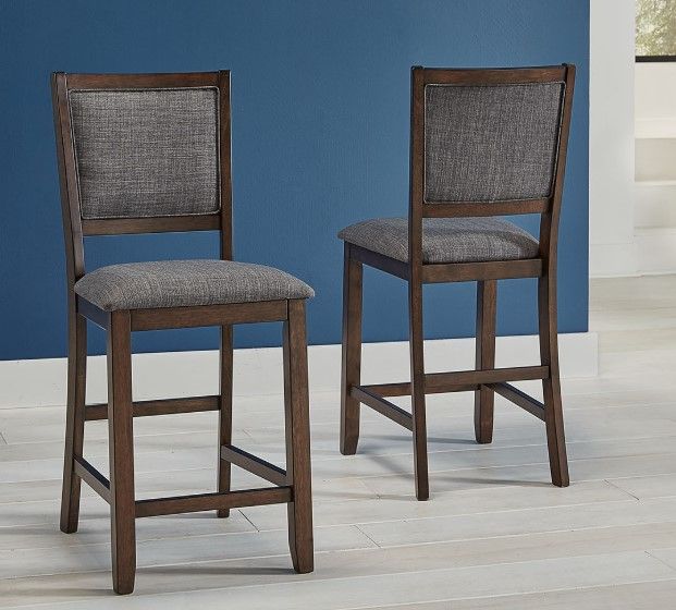 A-America® Chesney Falcon Brown/Gray Upholstered Counter Stool-1