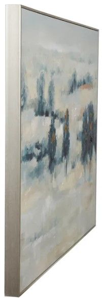 Stylecraft Trees In The Hill Blue Canvas Painting -1