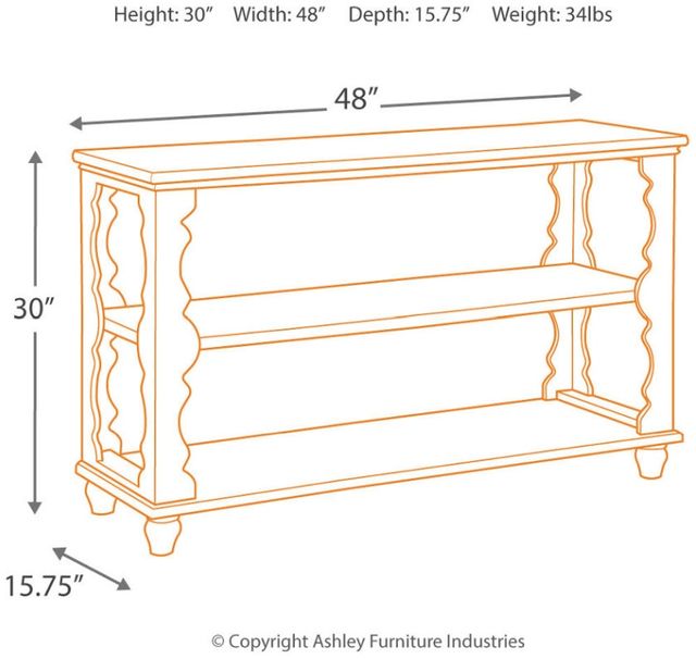 Signature Design by Ashley® Alwyndale Brown Console Sofa Table with Antique White Accent -2