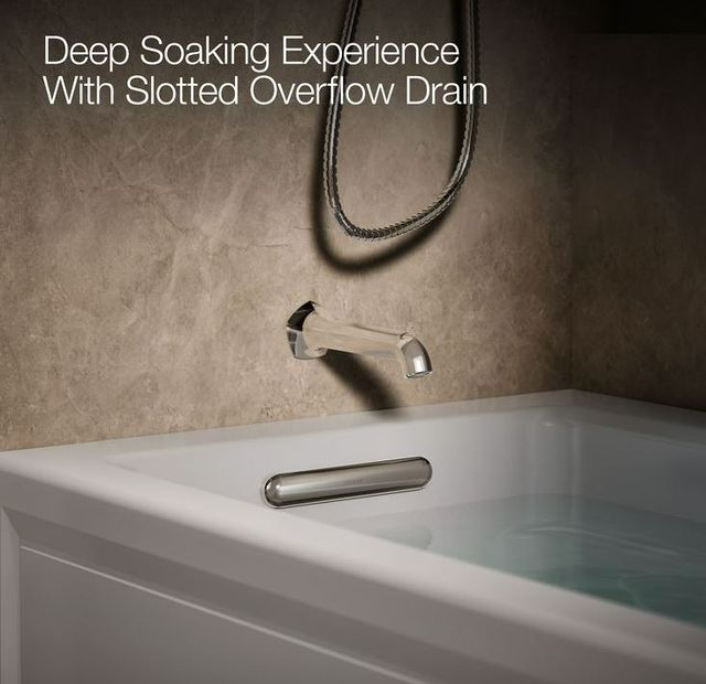 KOHLER® Archer® Ice Gray 66" x 32" Alcove Heated BubbleMassage™ Air Bath and Whirlpool - Left Drain-3