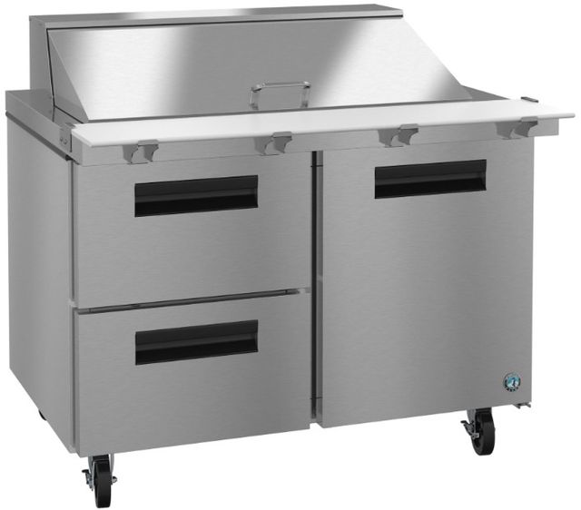 Hoshizaki 48" 13.66 Cu. Ft. Stainless Steel Two Section Mega Top Prep Table Refrigerator with Drawer and Door Combo-1