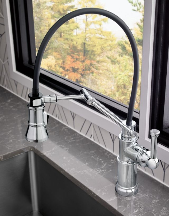 Brizo Artesso® Polished Chrome Single Handle Articulating Kitchen Faucet-1