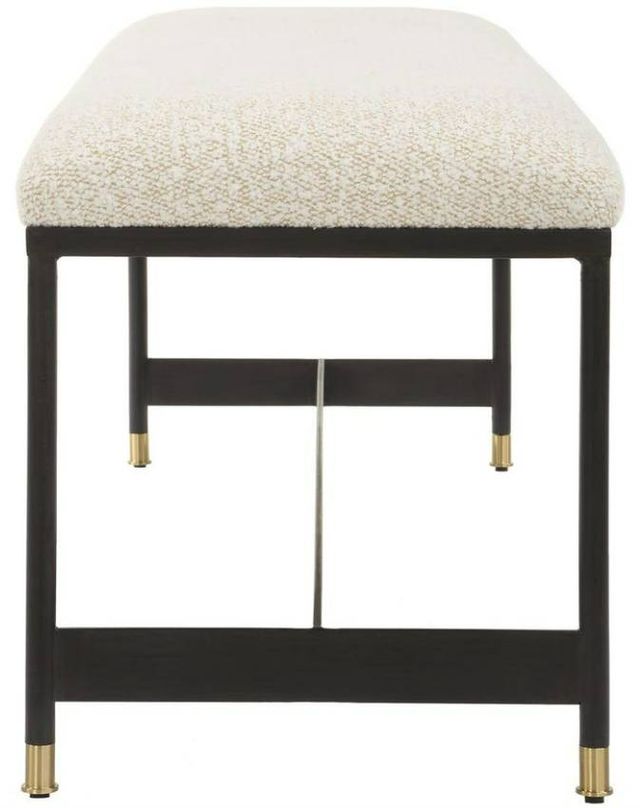 Uttermost® Halston Matte Black/Off-White Bench-3