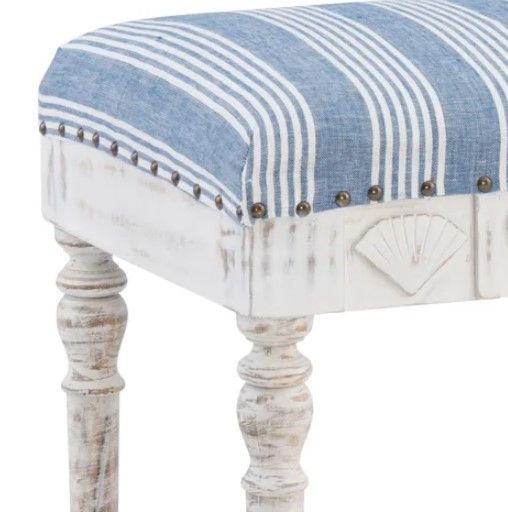 Powell® Sally Denim/White Small Seashell Bench-1