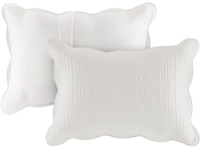 Olliix by Madison Park White Full/Queen Tuscany 3 Piece Reversible Scalloped Edge Coverlet Set-1