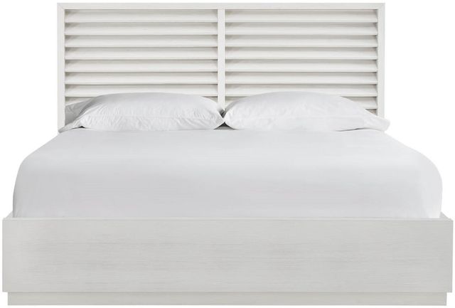 Universal Explore Home™ Oasis White Sandblasted Quartered Pine Shoreline Panel King Bed-2