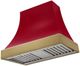 AGA Cascade 36" Piccadilly Red Wall Mounted Range Hood  with Antique Brass  Trim-0