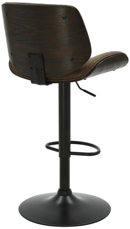 Armen Living Brock Black/Espresso/Vintage Dark Brown Barstool-3