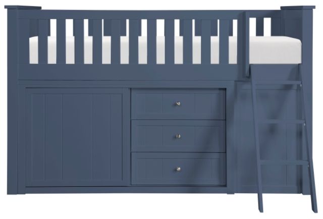 Homelegance® Nora Blue Twin Low Loft Bunk with Bookcase and Dresser-2