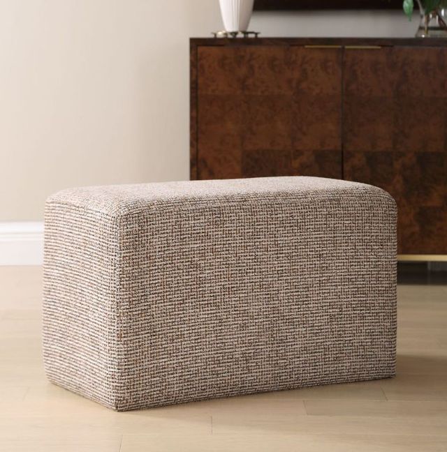 Uttermost® Kelce Caramel/Cream Woven Checkered Ottoman-2