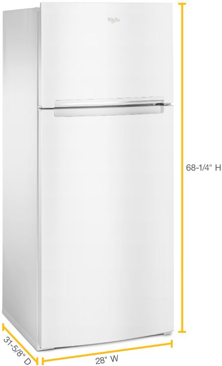 Whirlpool® 28" 17.6 Cu. Ft. White Top Mount Freezer Refrigerator-2