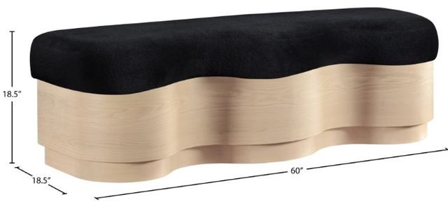 Meridian Furniture Savoy Black/Natural Upholstered Bench-2