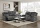 Homelegance® Muncie Brownish Gray Double Manual Reclining Sofa-1
