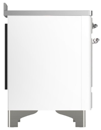 Ilve® Majestic III 48" White Pro Style Induction Range with Solid Door and Chrome Trim-3
