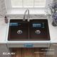 Elkay Quartz Classic® Mocha 33" x 22" x 5-1/2" Double Bowl Drop-In ADA Sink with Perfect Drain®-3