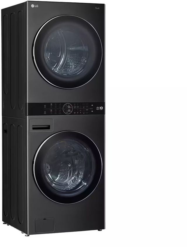 Laveuse de 5,0 pi³ et sécheuse électrique de 7,8 pi³ superposées LG® - Acier noir-1