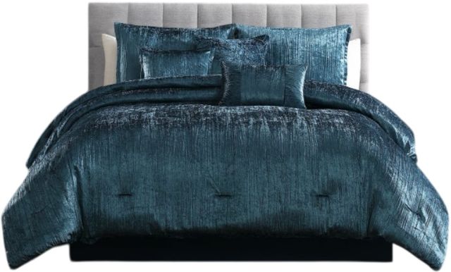 Hallmart Collectibles Taos Blue 7-Piece Queen Comforter Set-0