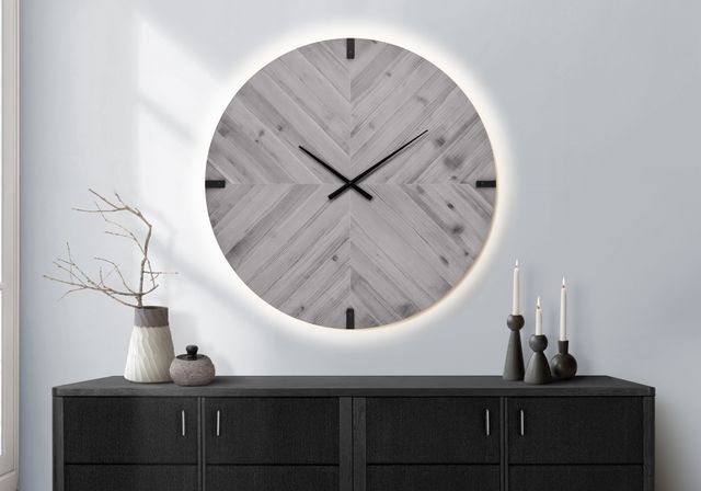 Monarch Specialties Inc. Grey 30" Wall Clock with LED Light-3
