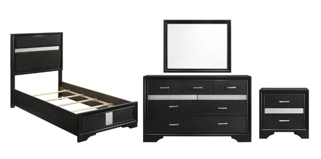 black bedroom dresser set Coaster Deanna 4-piece Eastern King Bedroom Set Black main image 1