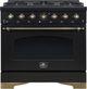 FORNO® Antico Series Alta Qualita 36" Black Pro Style Gas Range-0