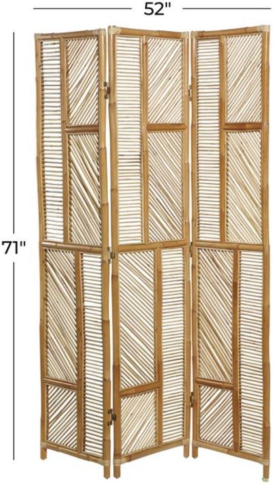 Deco Marche Brown 52" Room Panel Screen Divider-2