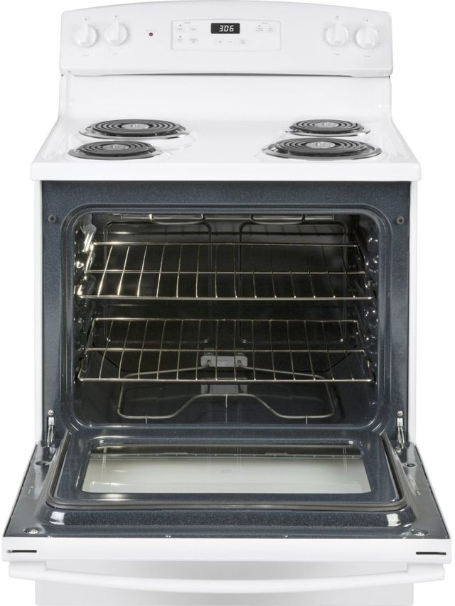 GE® 30" White Freestanding Electric Range-2
