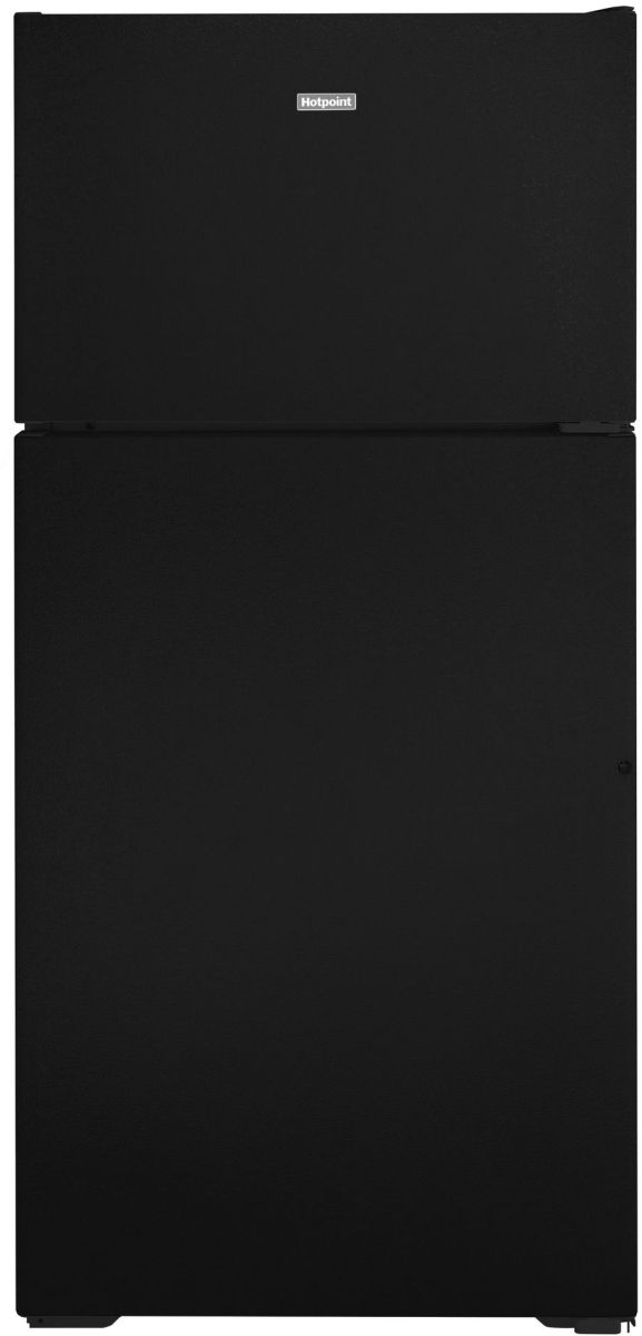 Hotpoint® 28" 15.6 Cu. Ft. Black Top Freezer Right Swing Refrigerator-0