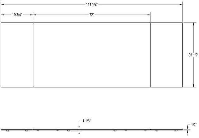 Amisco Customizable Lewis 112" Rectangular Extendable Table with 0.5" Italian Porcelain on Glass Top and 2 Leaves-2
