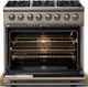 Viking® 5 Series 36" Nantucket Pro Style Dual Fuel (NG) Range with Brushed Brass Trim-1