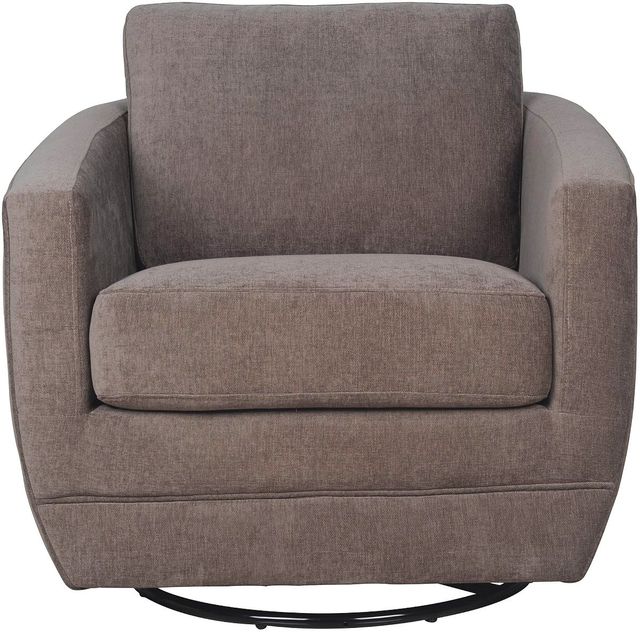 LH Home Baltimo Pecan Brown Swivel Glider Club Chair-1