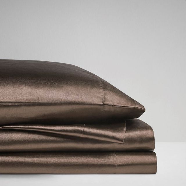 Olliix by Madison Park Essentials 6-Piece Chocolate California King Satin Wrinkle-Free Luxurious Sheet Set-2