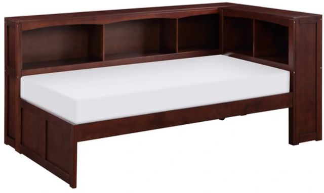Homelegance® Rowe Dark Cherry Twin Bookcase Corner Platform Bed-0
