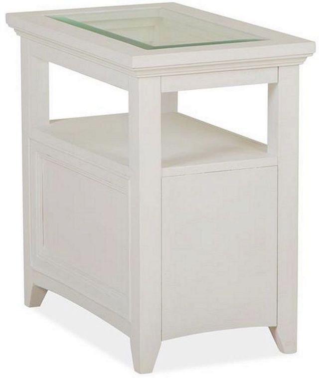 Magnussen Home® Heron Cove Glass Insert Chalk White Chairside End Table-4