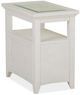 Magnussen Home® Heron Cove Glass Insert Chalk White Chairside End Table-4