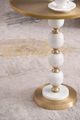 A & B Home Gold Round Side Table with White Pebbled Stand-4
