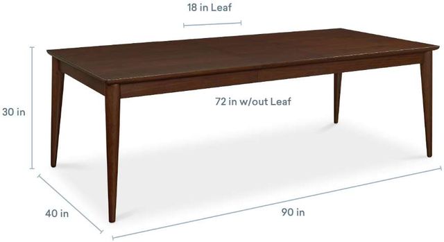 Bassett® Furniture Copenhagen Espresso Dining Table with Leaf-3
