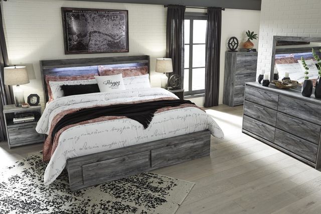 Signature Design by Ashley® Baystorm Gray Queen 2-Drawer Storage Panel Bed-4
