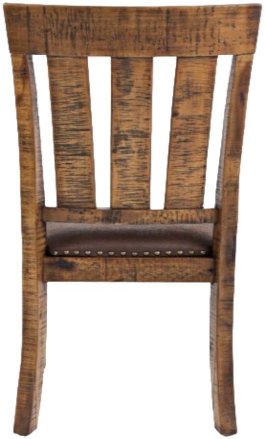 Jofran Inc. Cannon Valley Brown Slat Back Dining Side Chair-3
