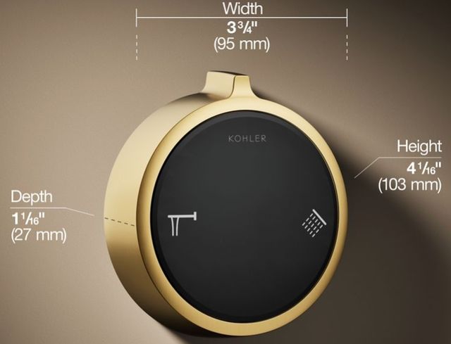 KOHLER® Anthem® Duo Vibrant Brushed Moderne Brass 2-Outlet Bath/Shower Digital Control-2