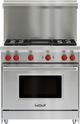 Wolf® 36" Stainless Steel Gas Range Riser with Shelf-0