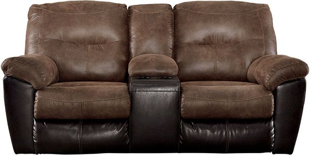 Signature Design by Ashley® Follett Double Reclining Loveseat with Console-0
