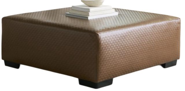 Inspired Home 340 Basketweave Brown Cocktail Ottoman-0