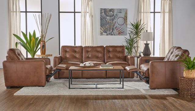 Hughes Furniture® 53019 Sheath Caramel Manual Reclining Loveseat-1