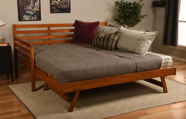 Kodiak Furniture Boho Linen Stone/Barbados Twin Daybed with Pop Up and Mattresses-1