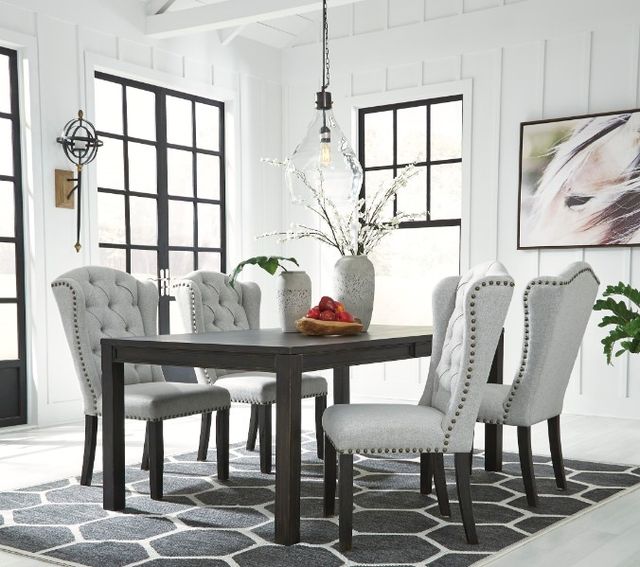 Ashley® Jeanette 5-Piece Black/Linen Dining Set-3